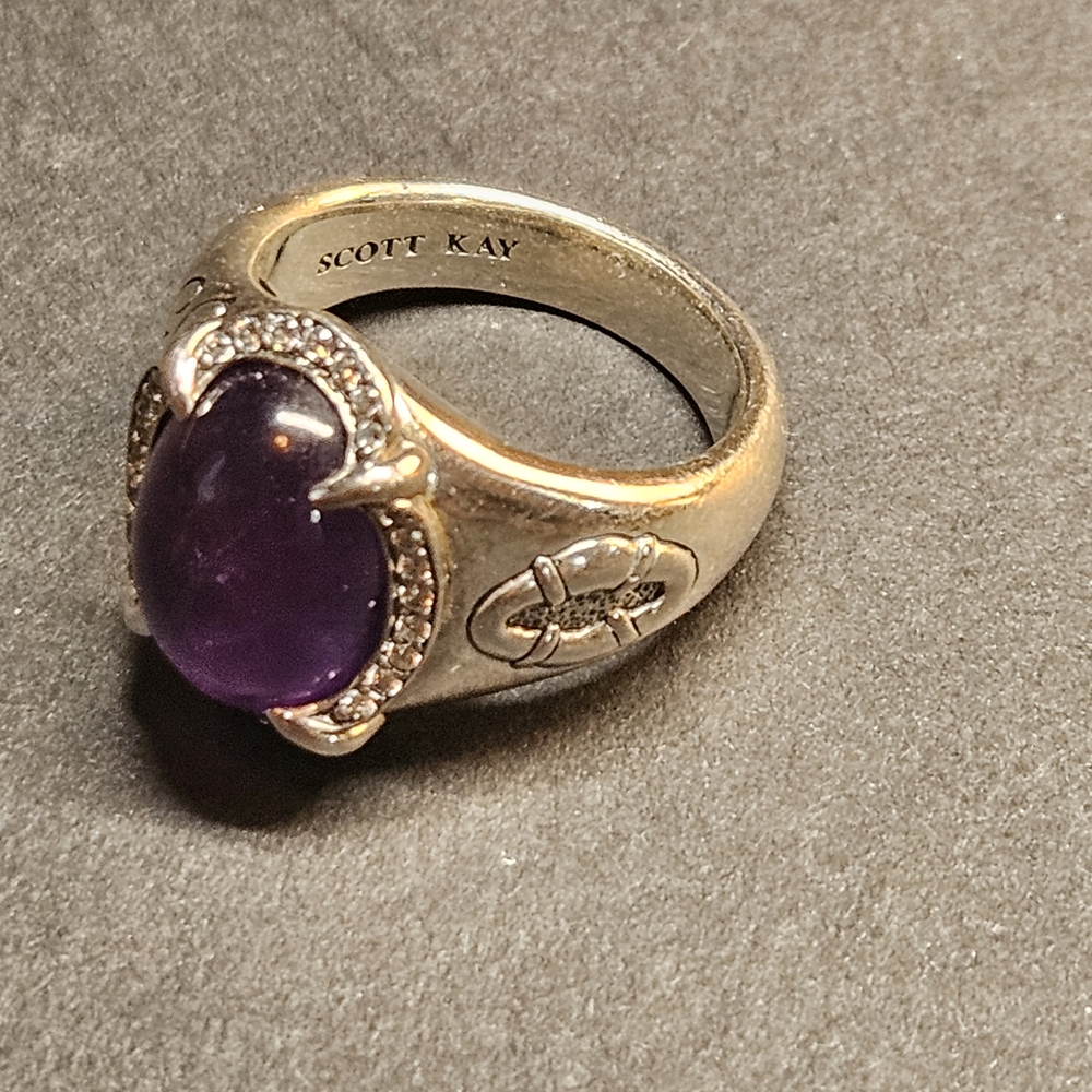 Scott Kay Silver Ring with Purple Stone